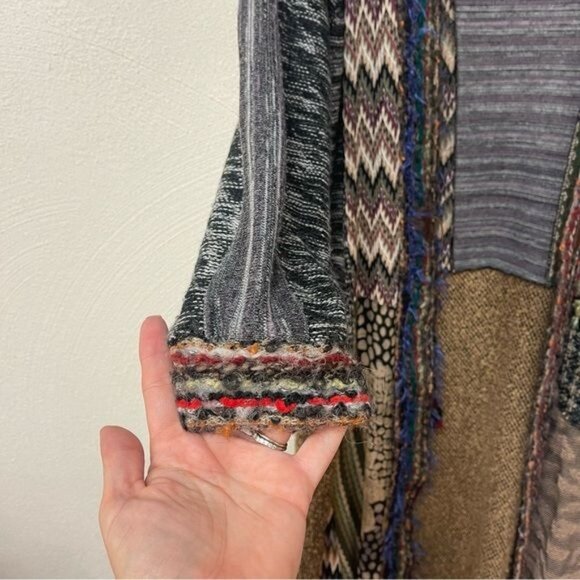 Vintage Lee Andersen Knit Multi Print Long Cardigan Made In USA Sz XXS - Picture 6 of 7